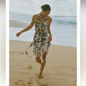 Anthropologie Wrap Fringe Dress - Size Small